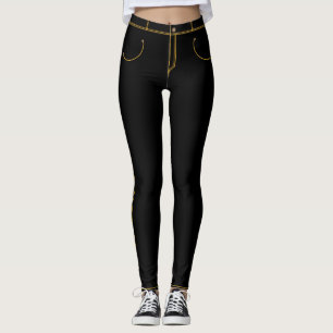 Faux Navy Black Jeans Leggings