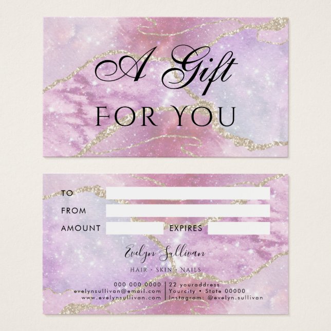 Faux Pearlescent Effect Gift Card (Anverso y reverso)