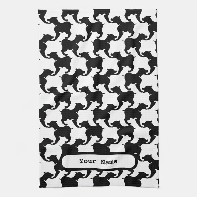 Faux-pié-de-poule con Perros de moda K Toalla 2 (Vertical)