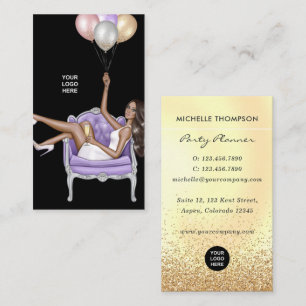 Faux Purpurina Balloon Fiesta Planner tarjeta de v