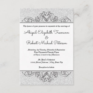 Faux Purpurina Flourish formal - Invitación de bod