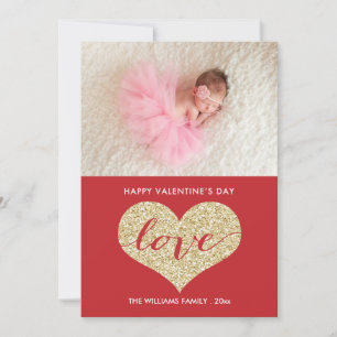 Faux Purpurina Heart   Tarjetas el día de San Vale
