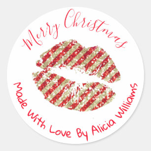 Faux Purpurina Navidades DIY Etiqueta de negocio h