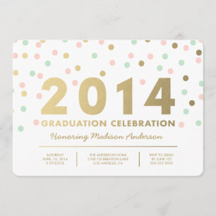 Faux Relieve metalizado Confetti   Invitación a gr