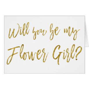 Faux Relieve metalizado dorado Boda Flower Girl