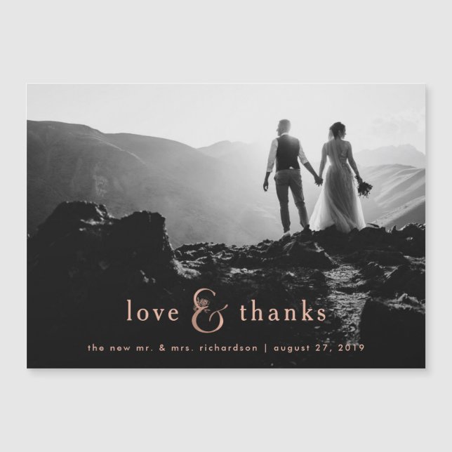 Faux Rosa Gold Ampersand| Foto Gracias (Anverso)