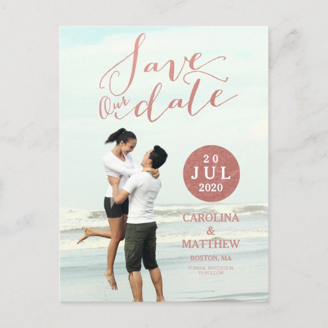 Faux Rose Gold Foil | Tarjeta Postal de Anuncio de (Anverso)
