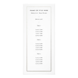 Faux Silver Border en blanco | Tarjeta para rack m