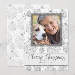 Faux Silver Leaf con la foto de Feliz Navidad