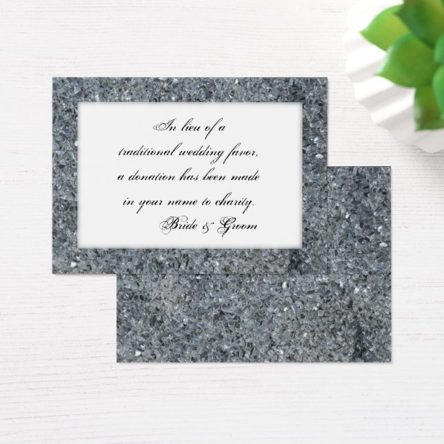 Faux Sparkle Boda Charity Favorito Card (Escritorio)