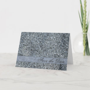 Faux Sparkle Wedding Save the Date Invitación