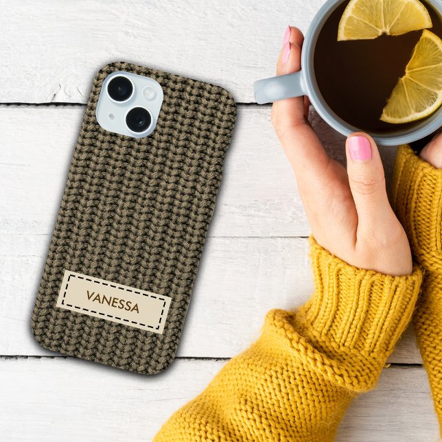 Faux Sweater Knit Custom Name Phone Cover (Subido por el creador)