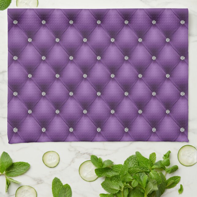 FAUX toalla de diamante púrpura de cuero de lujo (Doblado)