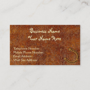 Faux Tooled Leather Estilo occidental 3 tarjetas d