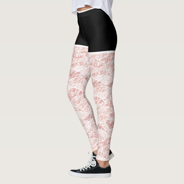 Faux White Lace Fishnet Leggings Funny (Izquierda)