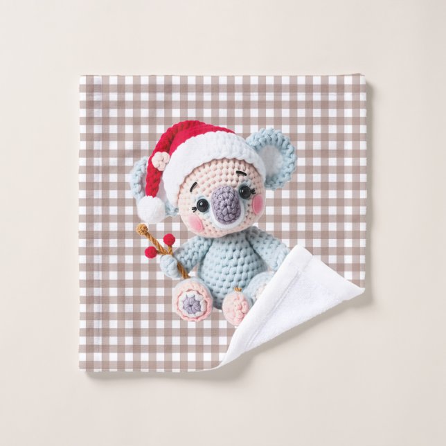 Faux Yarn Notch-Hook Koala Christmas Design (Toallita)