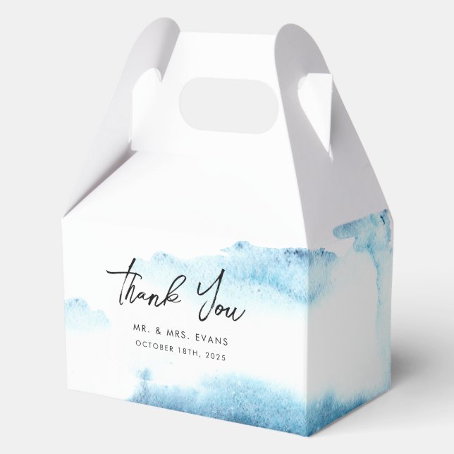 Favor Cajas Gracias por un Boda moderno. (Anverso)