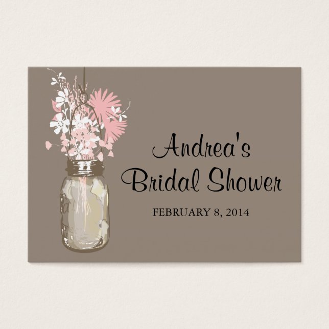 Favor Card Mason Jar Wildflowers (Frente)