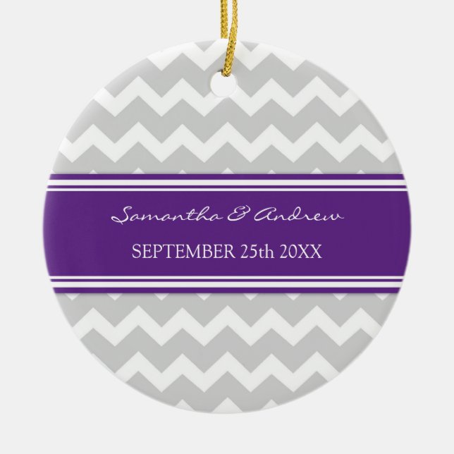 Favor Chevron violeta gris del ornamento de la (Frente)