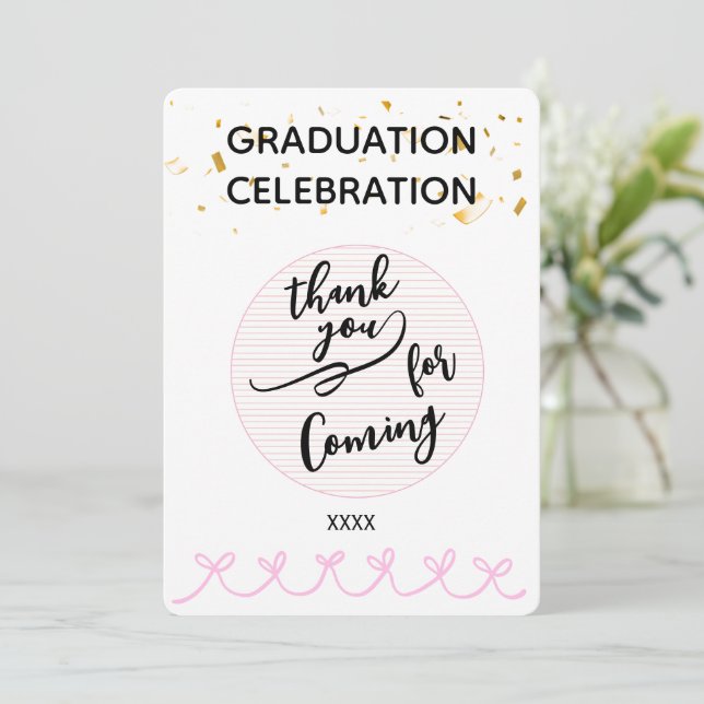 Favor de agradecimiento por celebración de graduac (Anverso de pie)