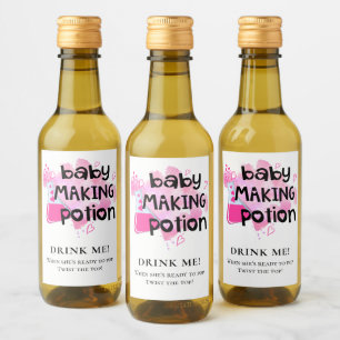 Favor de Baby Shower Poción para Hacer Bebé Corazo