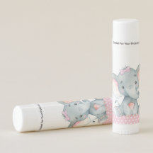 Favor de Bálsamo Labial para Baby Shower de Elefan