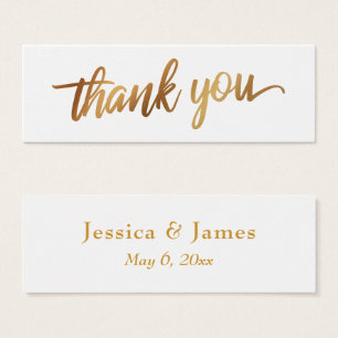Favor de boda Agradecimiento Escritura Dorada Lisa