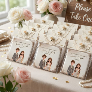 Favor de boda agradecimiento Imán Pareja Ilustraci