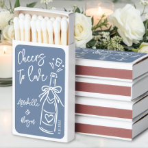 Favor de boda azul polvoriento dibujado a mano