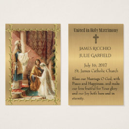 Favor de boda católica tarjeta santa novia novio
