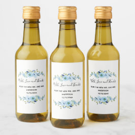 Favor de boda floral azul personalizado