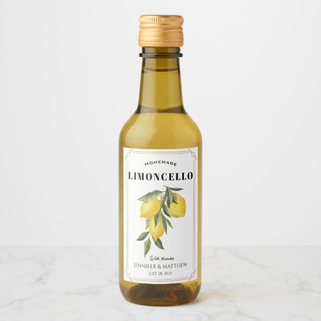 Favor de boda Limoncello de limón Gracias  (Anverso)