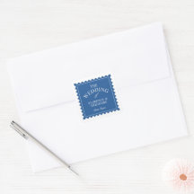 Favor de boda vintage estilo sello postal