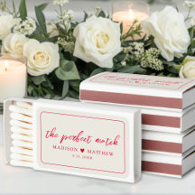 Favor de boda vintage rojo Simple Perfect Match