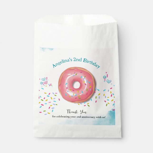 Favor de Bolsas para el segundo cumpleaños. (Anverso)