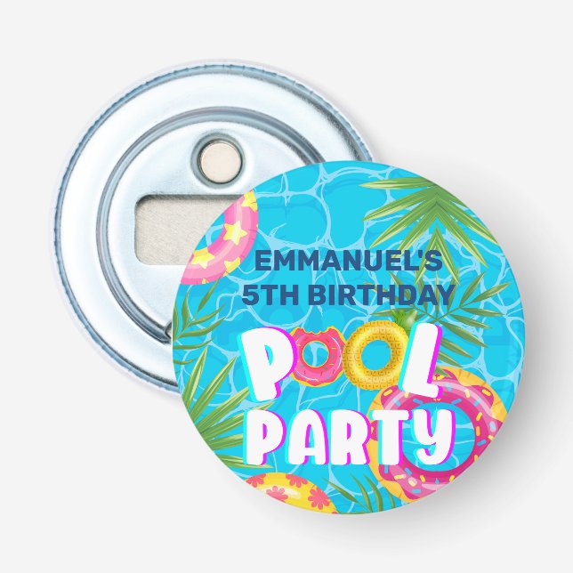 Favor de cumpleaños de verano Abrebotellas de fies (Anverso)