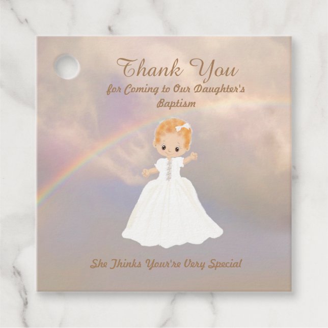 Favor de etiqueta para bautismo de hija (Anverso)