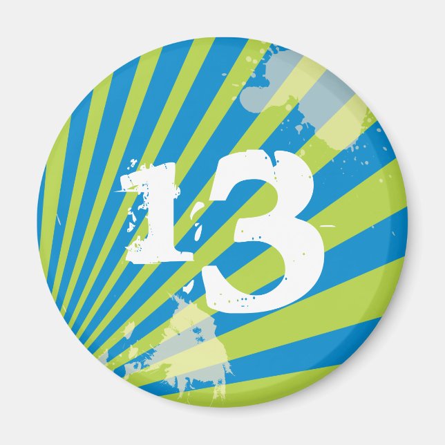 Favor de fiesta de cumpleaños adolescente | Imán (Frente)