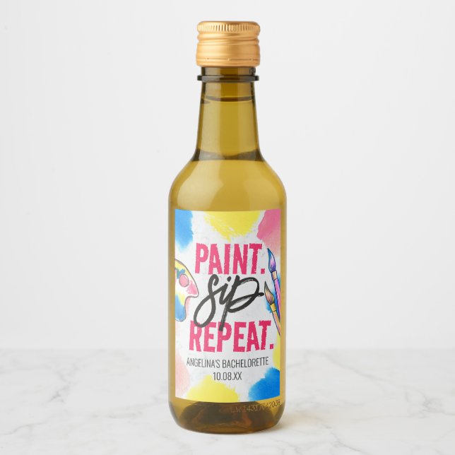 Favor de fiesta de pintura y vino para despedida d (Anverso)