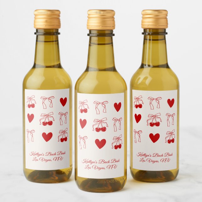 Favor de fiesta de soltera Cereza Dulce con Lazo R (Botellas)