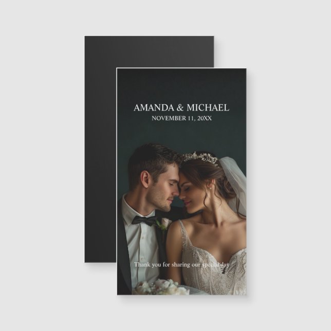 Favor de Foto Personalizada con Nombres y Fecha de (Anverso/Reverso)