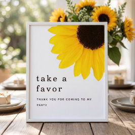 Favor de girasol Señal de cumpleaños 18 Fiesta