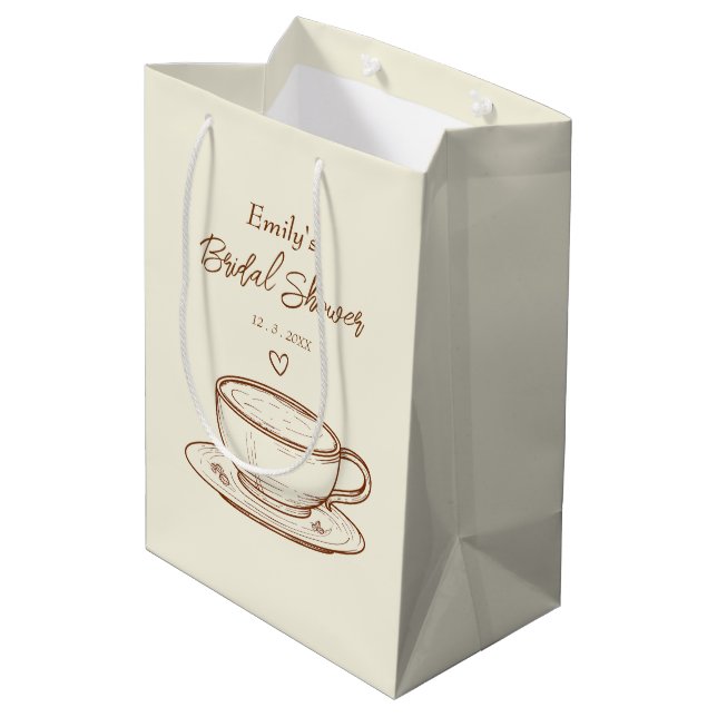 Favor de la boda del café | Bolsa de regalo de duc (Angulo reverso)
