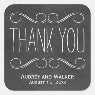Favor De La Boda Gracias Pegatinas De Chalkboard