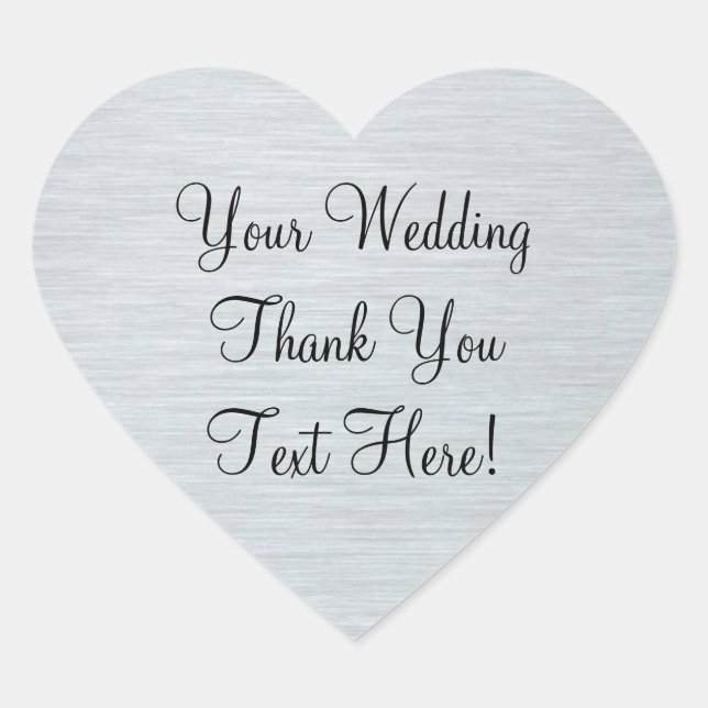 Favor de la Boda Plata Gracias Pegatina (Anverso)
