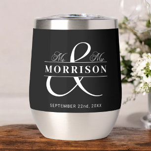 Favor de la boda Sr. Sra. Black White