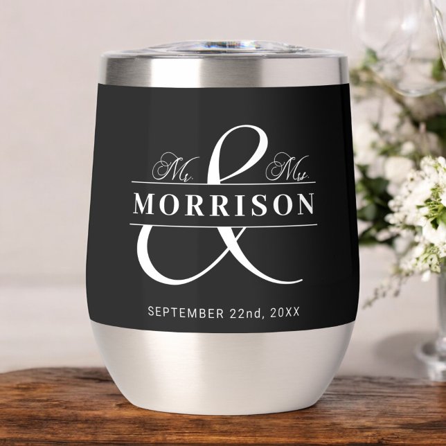 Favor de la boda Sr. Sra. Black White (Subido por el creador)