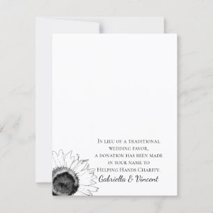 Favor de la caridad para Boda de girasol blanco y 