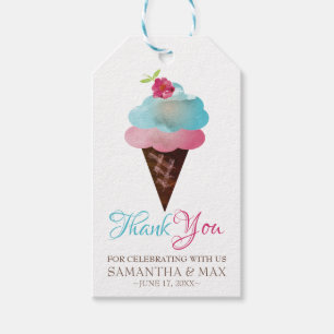 Favor de la etiqueta de regalo Ice Cream Cone cump