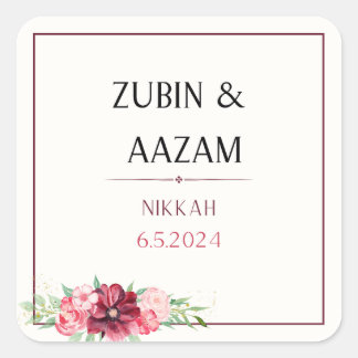 Favor de Nikkah Sticker, pegatinas personalizadas